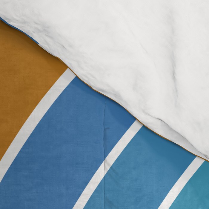 Gradient Curvature XII Beachy Blue and Orange Comforter Gallery Image 4