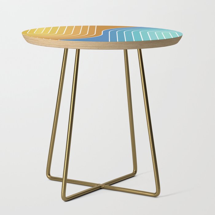Gradient Curvature XII Beachy Blue and Orange Side Table Gallery Image 1