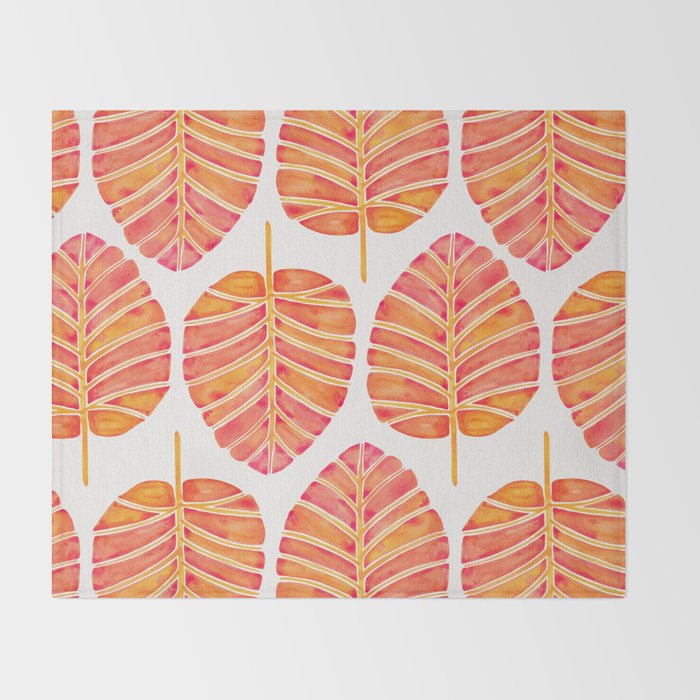 Elephant Ear Alocasia - Peach Palette Throw Blanket Gallery Image 2