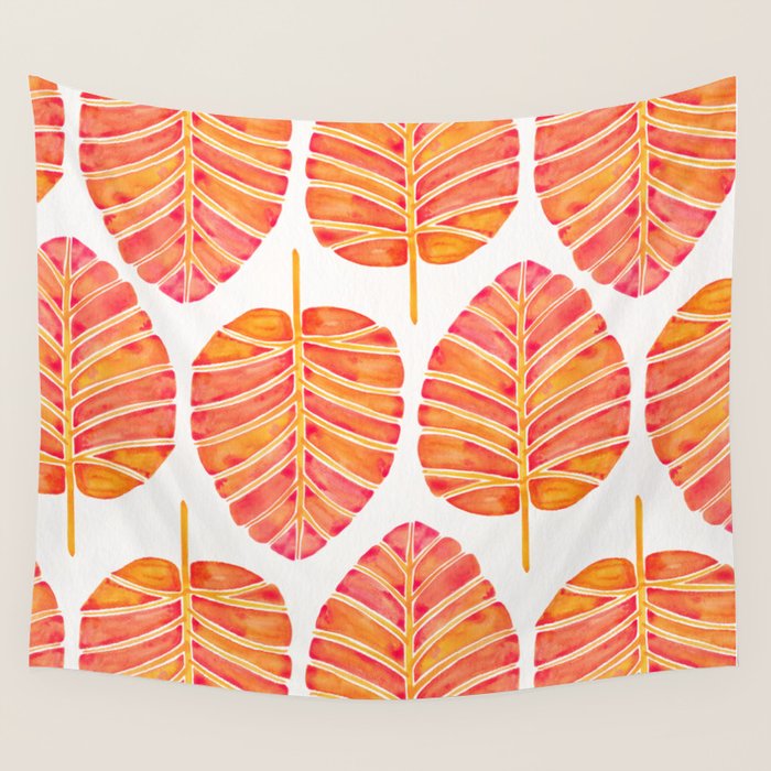Elephant Ear Alocasia - Peach Palette Wall Tapestry Gallery Image 4