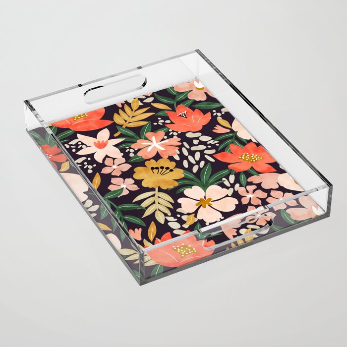 Modern meadow blooming Acrylic Tray Gallery Image 1