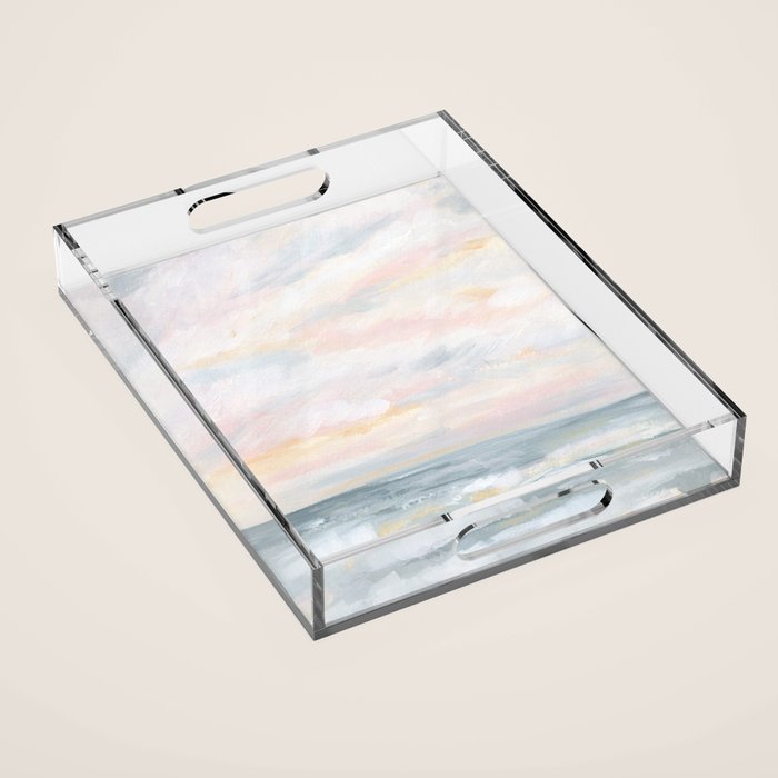 You Are My Sunshine - Gray Pastel Ocean Seascape Acrylic Tray Gallery Image 1