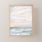 You Are My Sunshine - Gray Pastel Ocean Seascape Mini Art Print Gallery Image 1