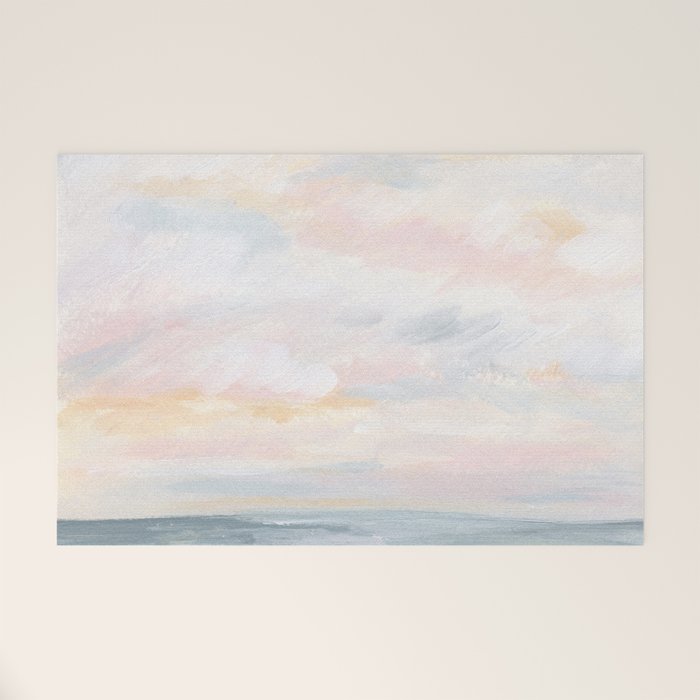 You Are My Sunshine - Gray Pastel Ocean Seascape Welcome Mat Gallery Image 1