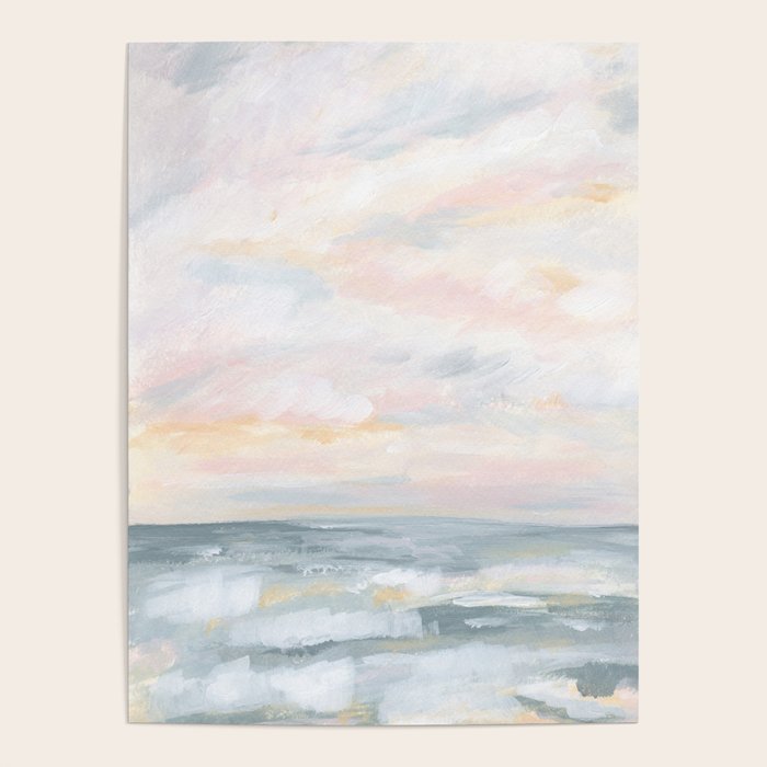 You Are My Sunshine - Gray Pastel Ocean Seascape Poster Gallery Image 1
