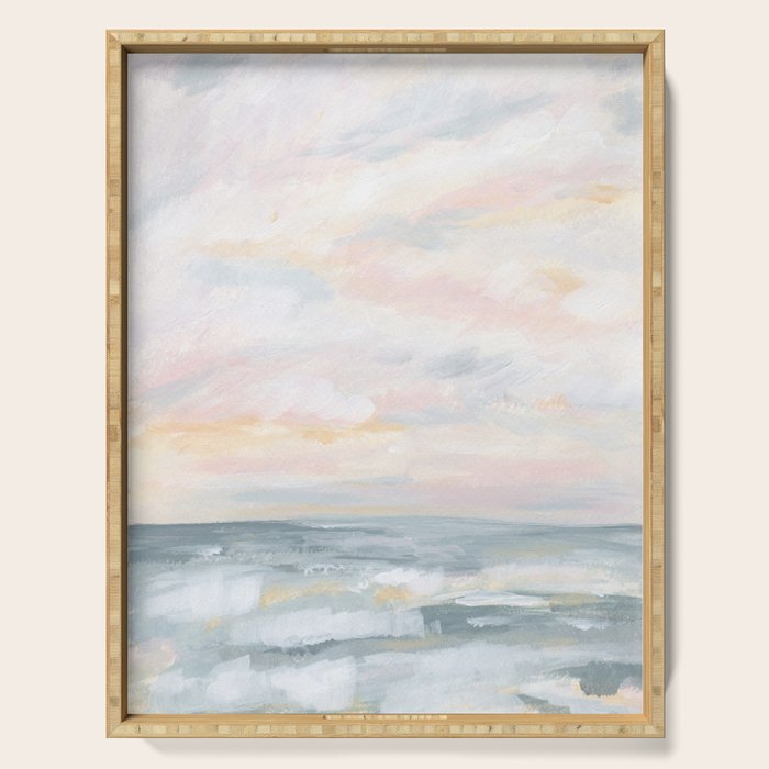 You Are My Sunshine - Gray Pastel Ocean Seascape Serving Tray Gallery Image 1