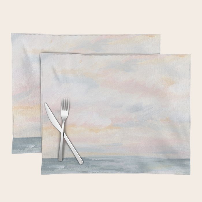 You Are My Sunshine - Gray Pastel Ocean Seascape Placemat Gallery Image 1