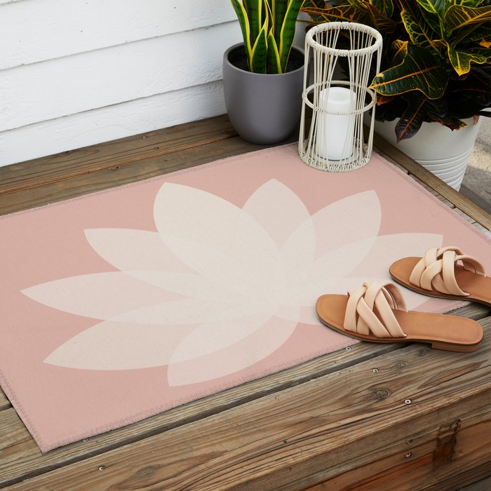 Lotus Flower Minimalism XVI Outdoor Rug Gallery Image 2