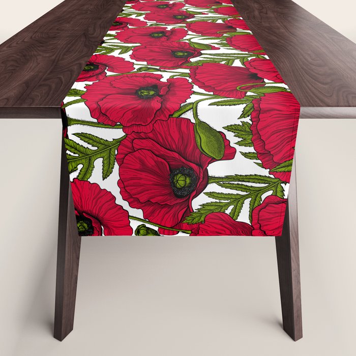 Red Poppy garden 2 Table Runner Gallery Image 1