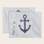 Rustic Anchor in navy blue Placemat Gallery Image 1