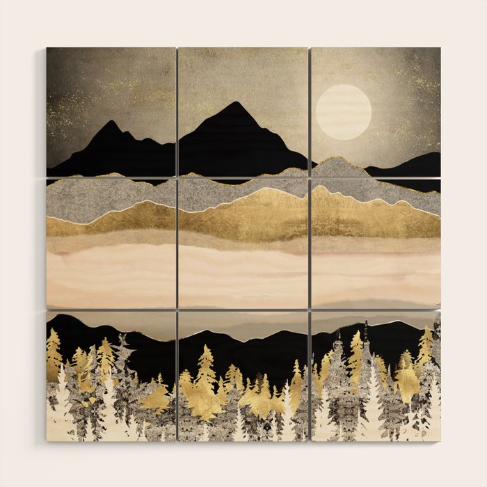 Winter Moon Wood Wall Art Gallery Image 1