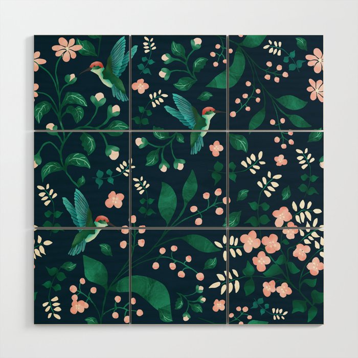 Humming Bird Garden I Wood Wall Art Gallery Image 1