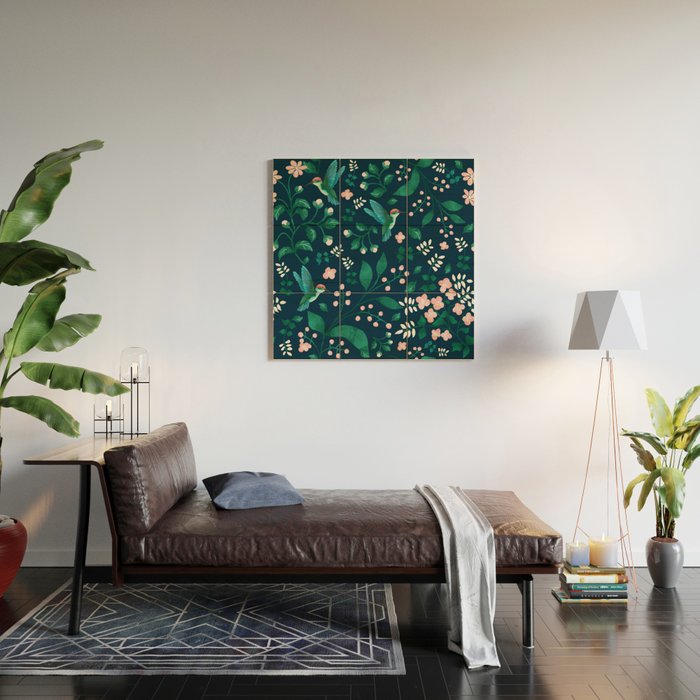 Humming Bird Garden I Wood Wall Art Gallery Image 2