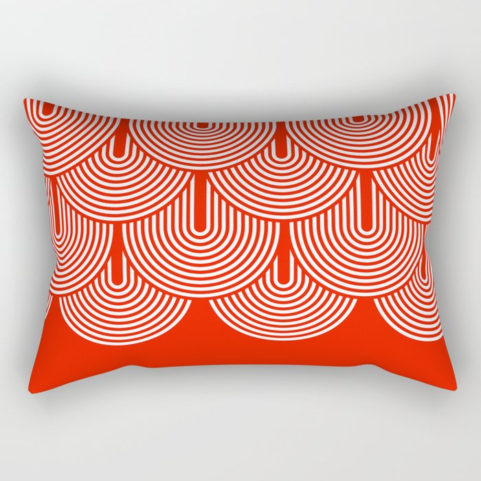 Red shapes pattern Rectangular Pillow Gallery Image 1