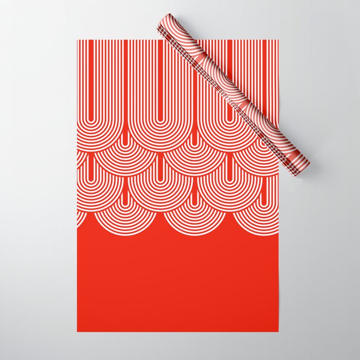 Red shapes pattern Wrapping Paper Gallery Image 1