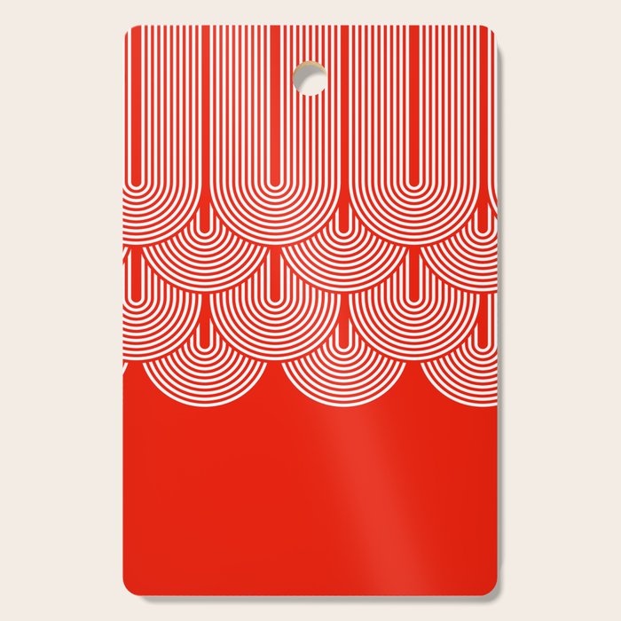 Red shapes pattern Cutting Board Gallery Image 1