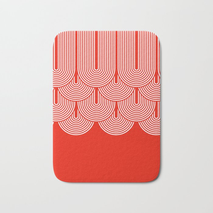Red shapes pattern Bath Mat Gallery Image 1