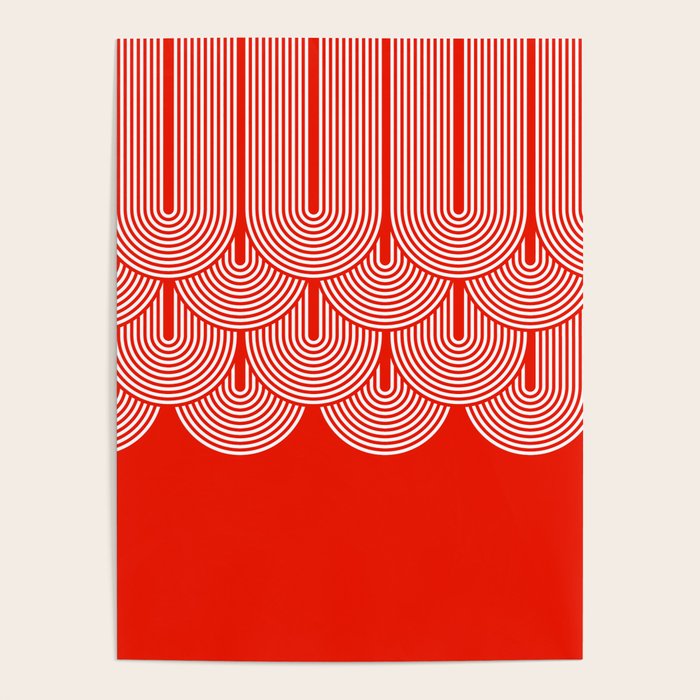 Red shapes pattern Poster Gallery Image 4