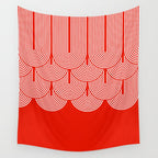 Red shapes pattern Wall Tapestry Gallery Image 4