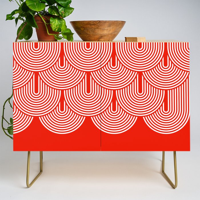 Red shapes pattern Credenza Gallery Image 1