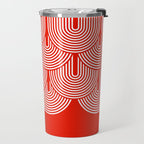Red shapes pattern Travel Mug Gallery Image 2