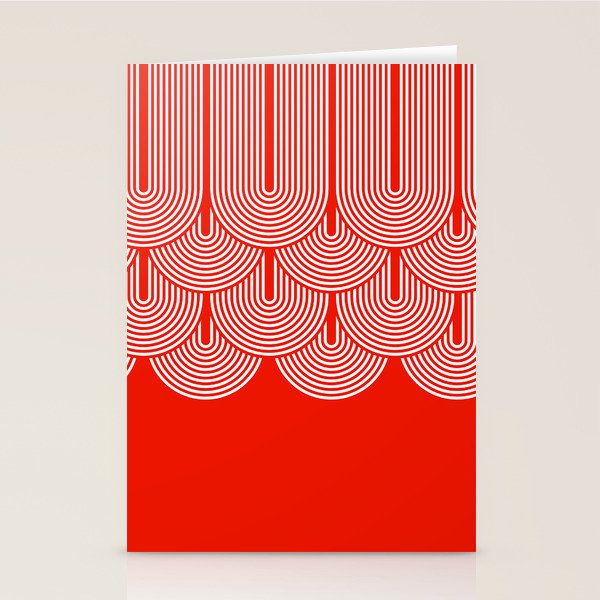Red shapes pattern Stationery Card Gallery Image 2