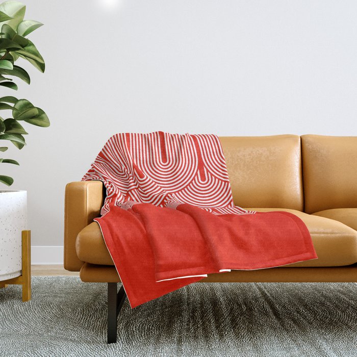 Red shapes pattern Throw Blanket Gallery Image 1