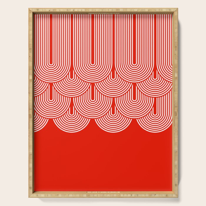 Red shapes pattern Serving Tray Gallery Image 1