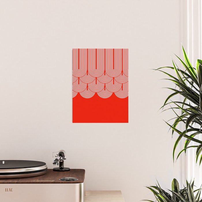 Red shapes pattern Poster Gallery Image 2