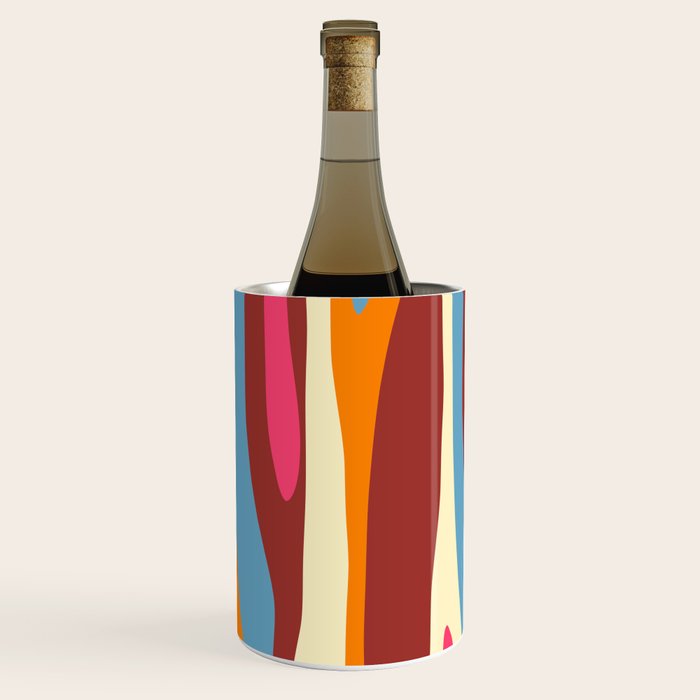 Bold Eclectic Abstract Wild Stripes Pattern Wine Chiller Gallery Image 3