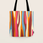 Bold Eclectic Abstract Wild Stripes Pattern Tote Bag Gallery Image 1