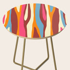Bold Eclectic Abstract Wild Stripes Pattern Side Table Gallery Image 2