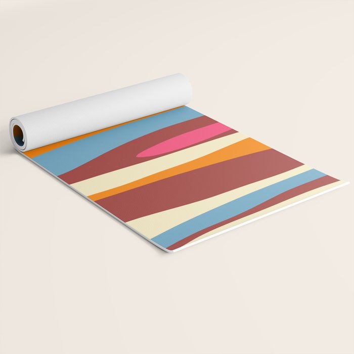 Bold Eclectic Abstract Wild Stripes Pattern Yoga Mat Gallery Image 2