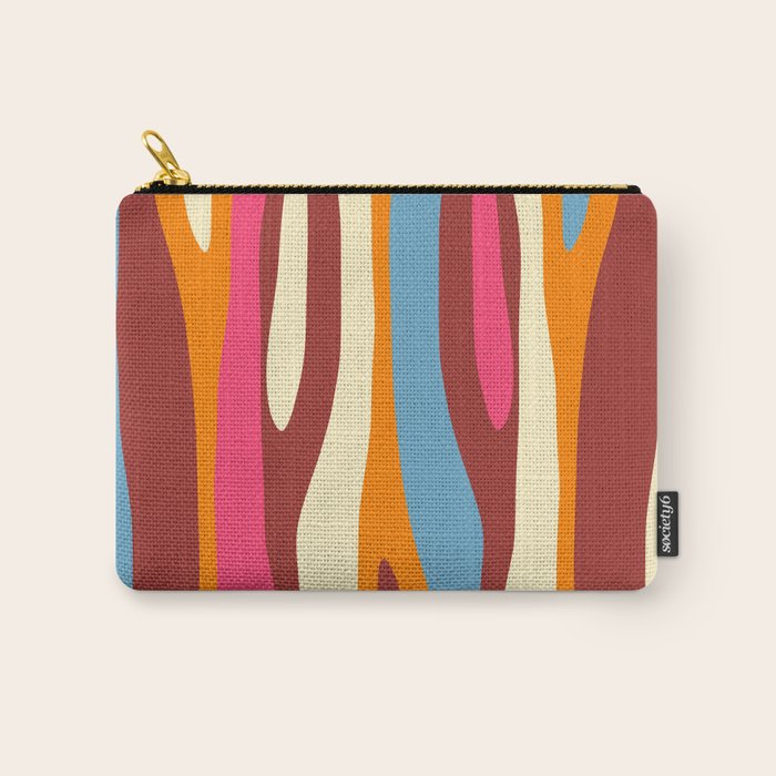 Bold Eclectic Abstract Wild Stripes Pattern Carry All Pouch Gallery Image 1