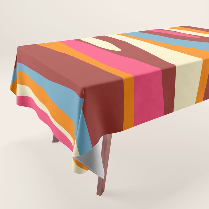 Bold Eclectic Abstract Wild Stripes Pattern Tablecloth Gallery Image 1
