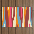Bold Eclectic Abstract Wild Stripes Pattern Outdoor Rug Gallery Image 1