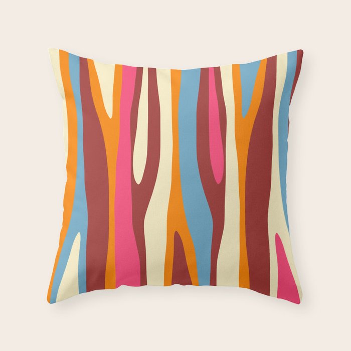Bold Eclectic Abstract Wild Stripes Pattern Throw Pillow Gallery Image 1