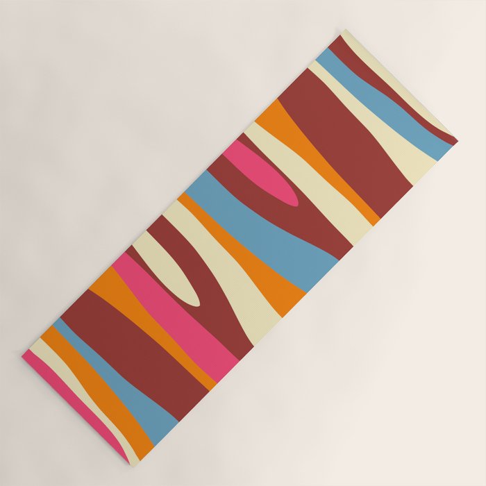 Bold Eclectic Abstract Wild Stripes Pattern Yoga Mat Gallery Image 1