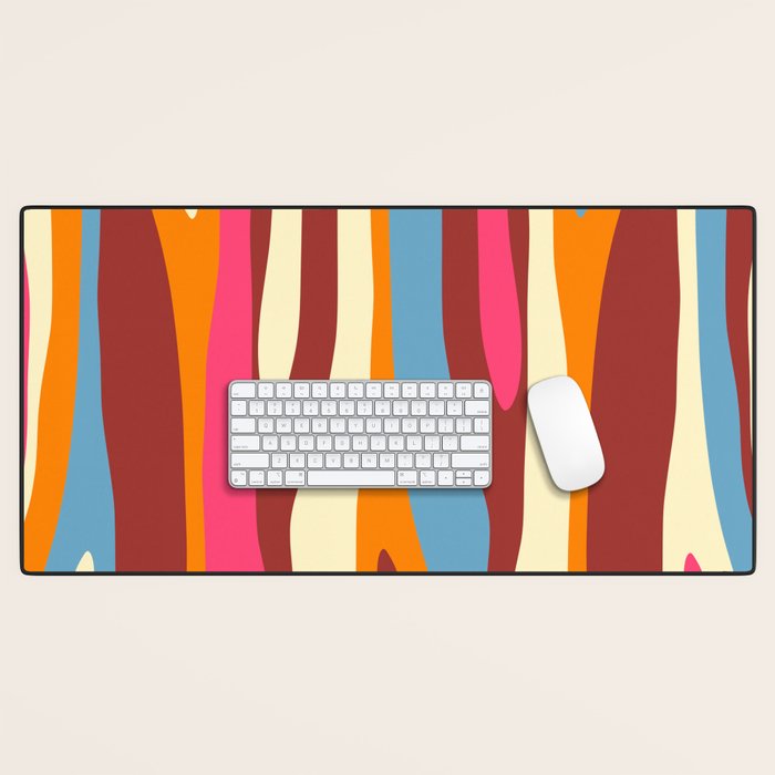 Bold Eclectic Abstract Wild Stripes Pattern Desk Mat Gallery Image 1