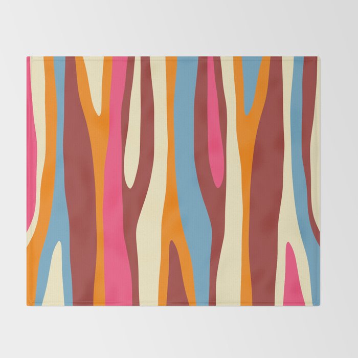 Bold Eclectic Abstract Wild Stripes Pattern Throw Blanket Gallery Image 2