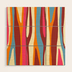 Bold Eclectic Abstract Wild Stripes Pattern Wood Wall Art Gallery Image 1