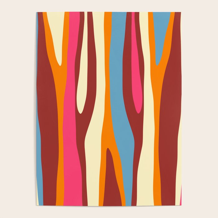 Bold Eclectic Abstract Wild Stripes Pattern Poster Gallery Image 4