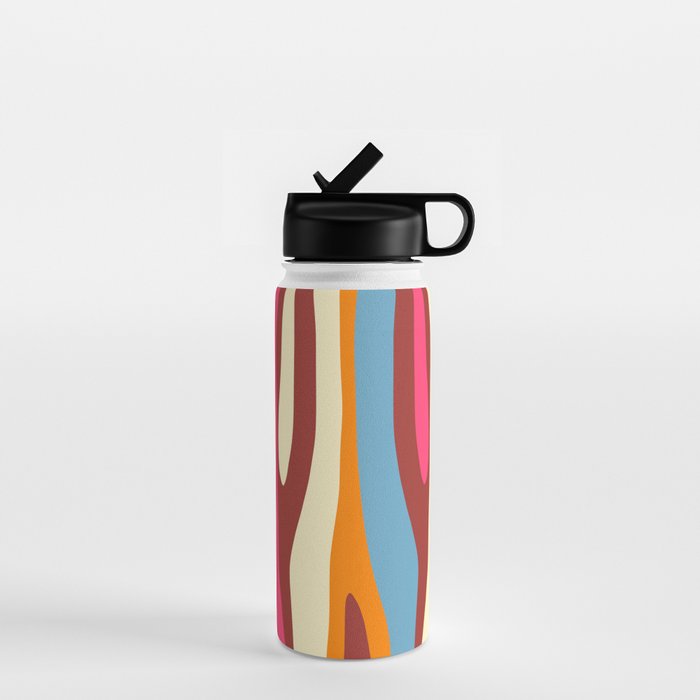 Bold Eclectic Abstract Wild Stripes Pattern Water Bottle Gallery Image 1