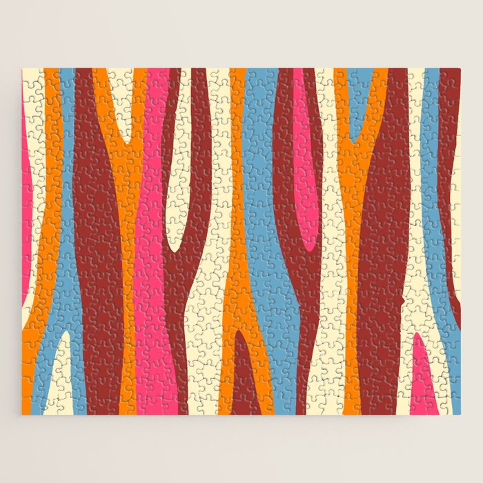 Bold Eclectic Abstract Wild Stripes Pattern Jigsaw Puzzle Gallery Image 1