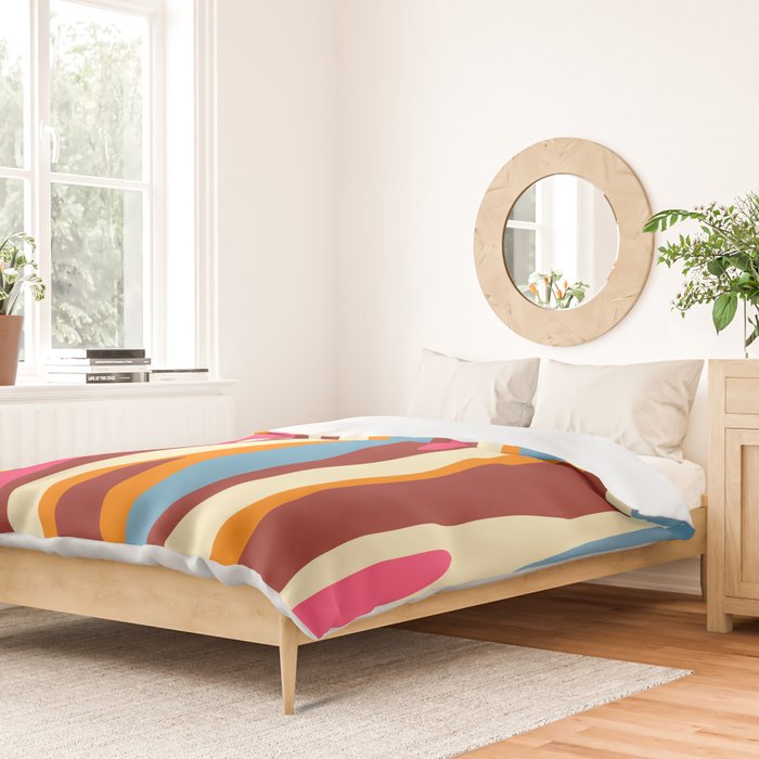 Bold Eclectic Abstract Wild Stripes Pattern Duvet Cover Gallery Image 2