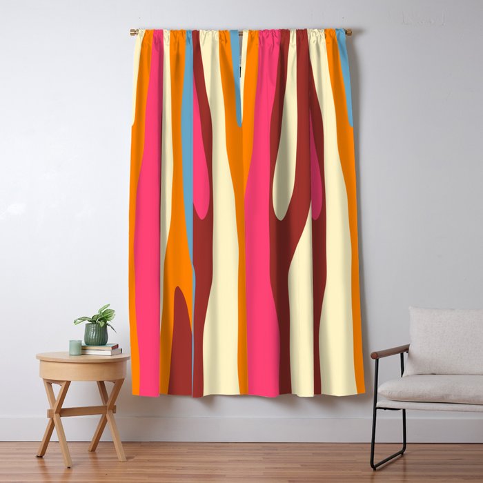 Bold Eclectic Abstract Wild Stripes Pattern Window Curtain Gallery Image 1
