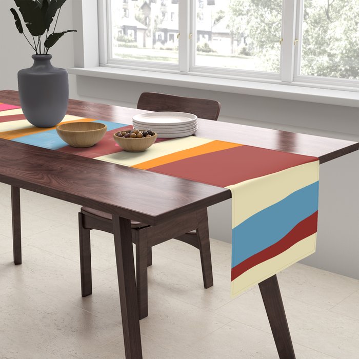 Bold Eclectic Abstract Wild Stripes Pattern Table Runner Gallery Image 2