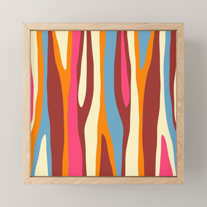 Bold Eclectic Abstract Wild Stripes Pattern Mini Art Print Gallery Image 1
