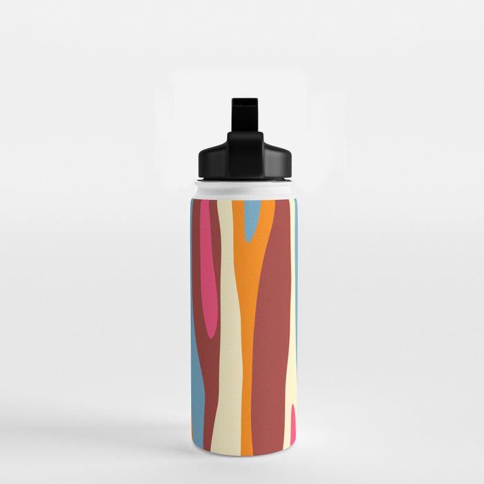 Bold Eclectic Abstract Wild Stripes Pattern Water Bottle Gallery Image 2