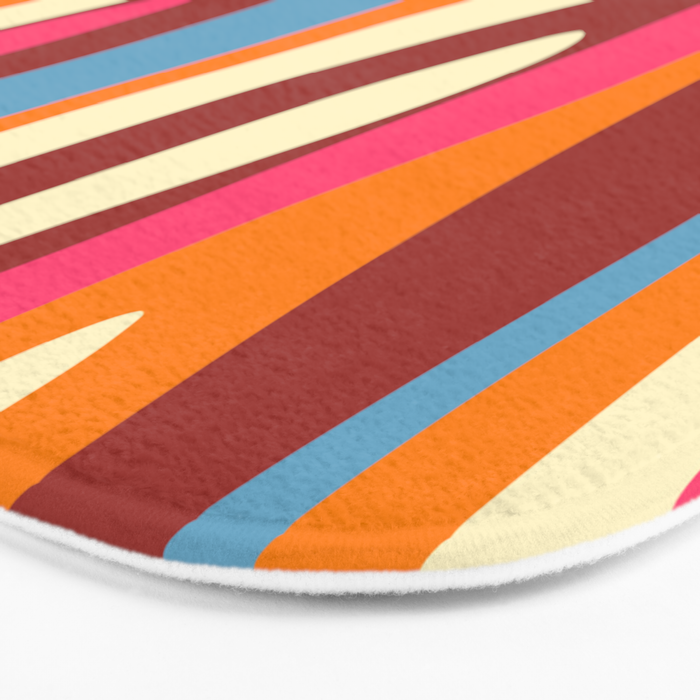 Bold Eclectic Abstract Wild Stripes Pattern Bath Mat Gallery Image 3